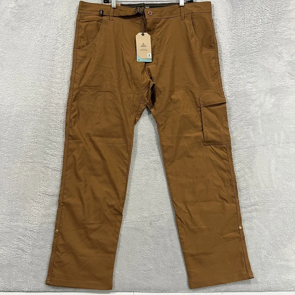 PrAna Zion Slim Pant II Pants Men 40x30 Sepia Brown Hiking Outdoors Stretch NEW - Picture 1 of 10
